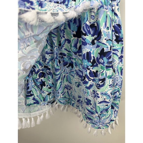 Lilly Pulitzer Jarrett Romper Iris Blue W/ Tassels Beach Vacation Resort Size XS - Picture 6 of 13
